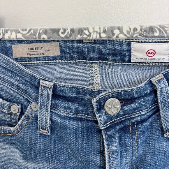 AG Adriano Goldschmied The Stilt Cigarette Leg Jean medium/light wash Size 25 - Picture 5 of 11